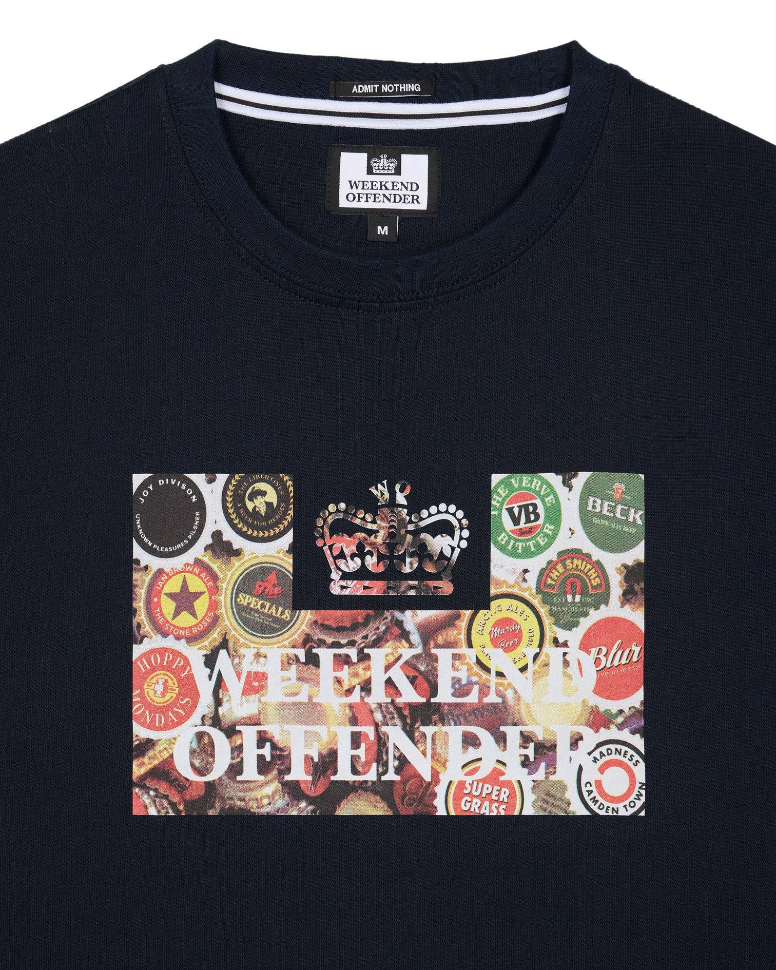 Weekend Offender Caps Graphic T-Shirt Navy - Image 3
