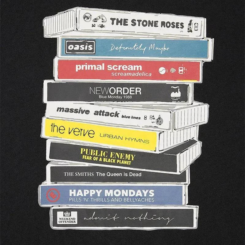 Weekend Offender Cassettes Graphic Mens T-Shirt In Black - Image 2