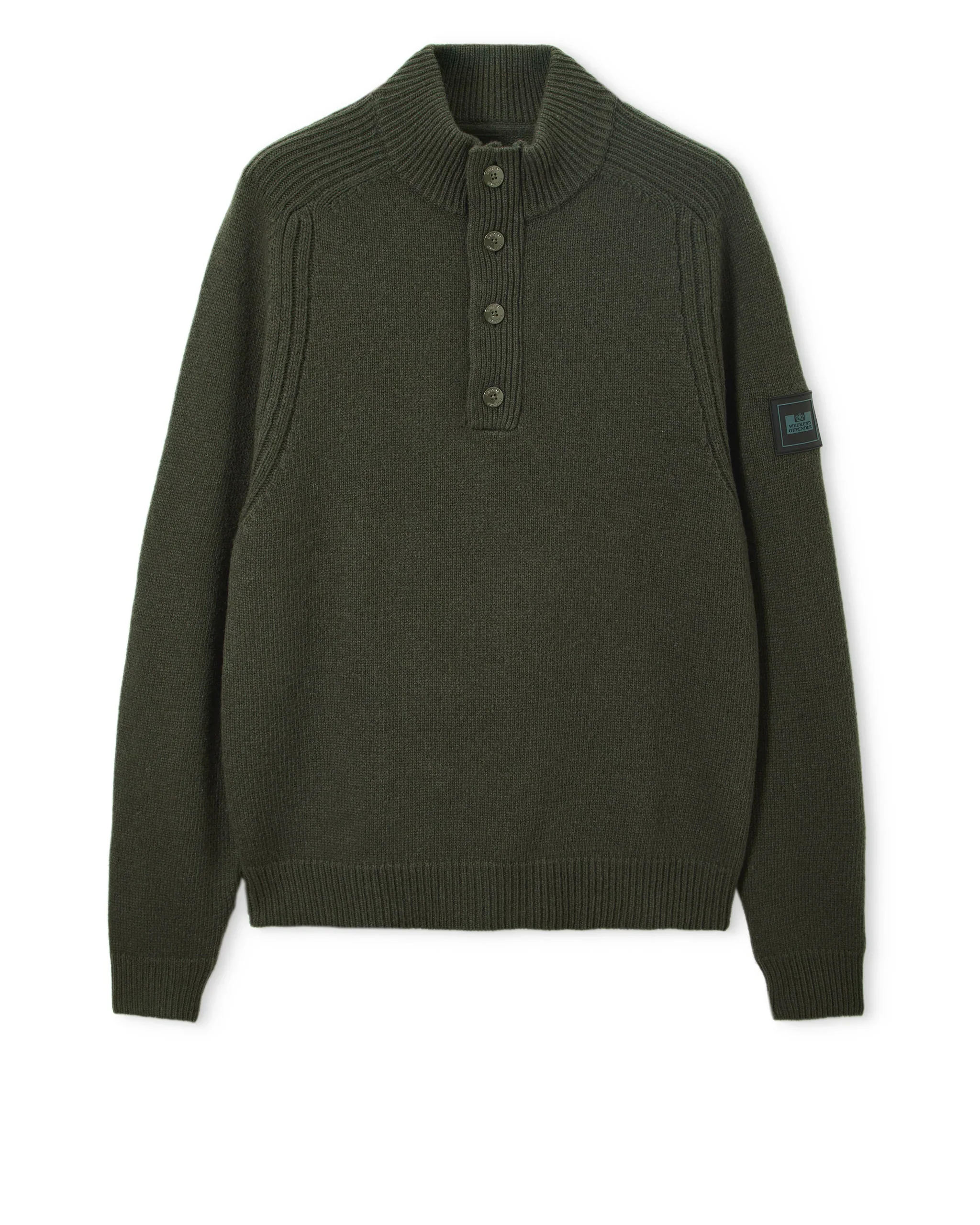 Weekend Offender Castillos Wool Jumper Black Forest Green