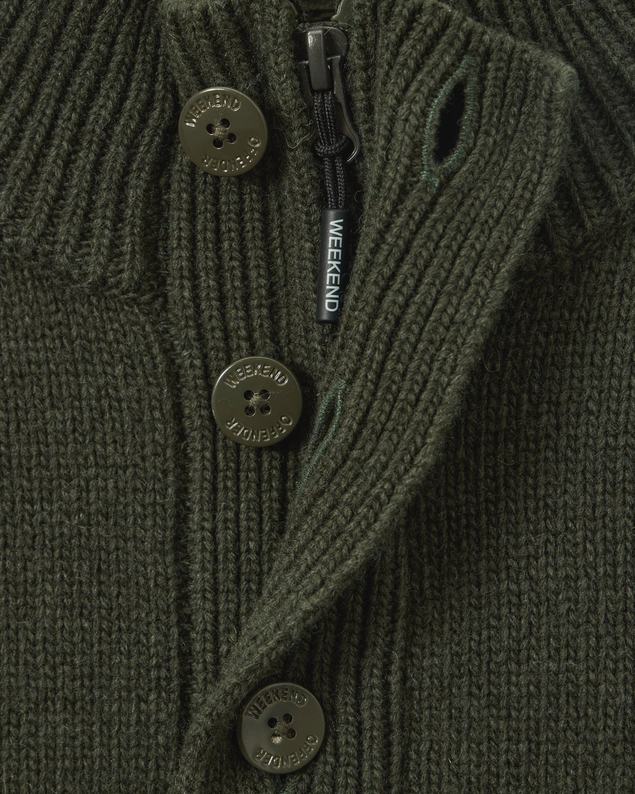 Weekend Offender Castillos Wool Jumper Black Forest Green - Image 3