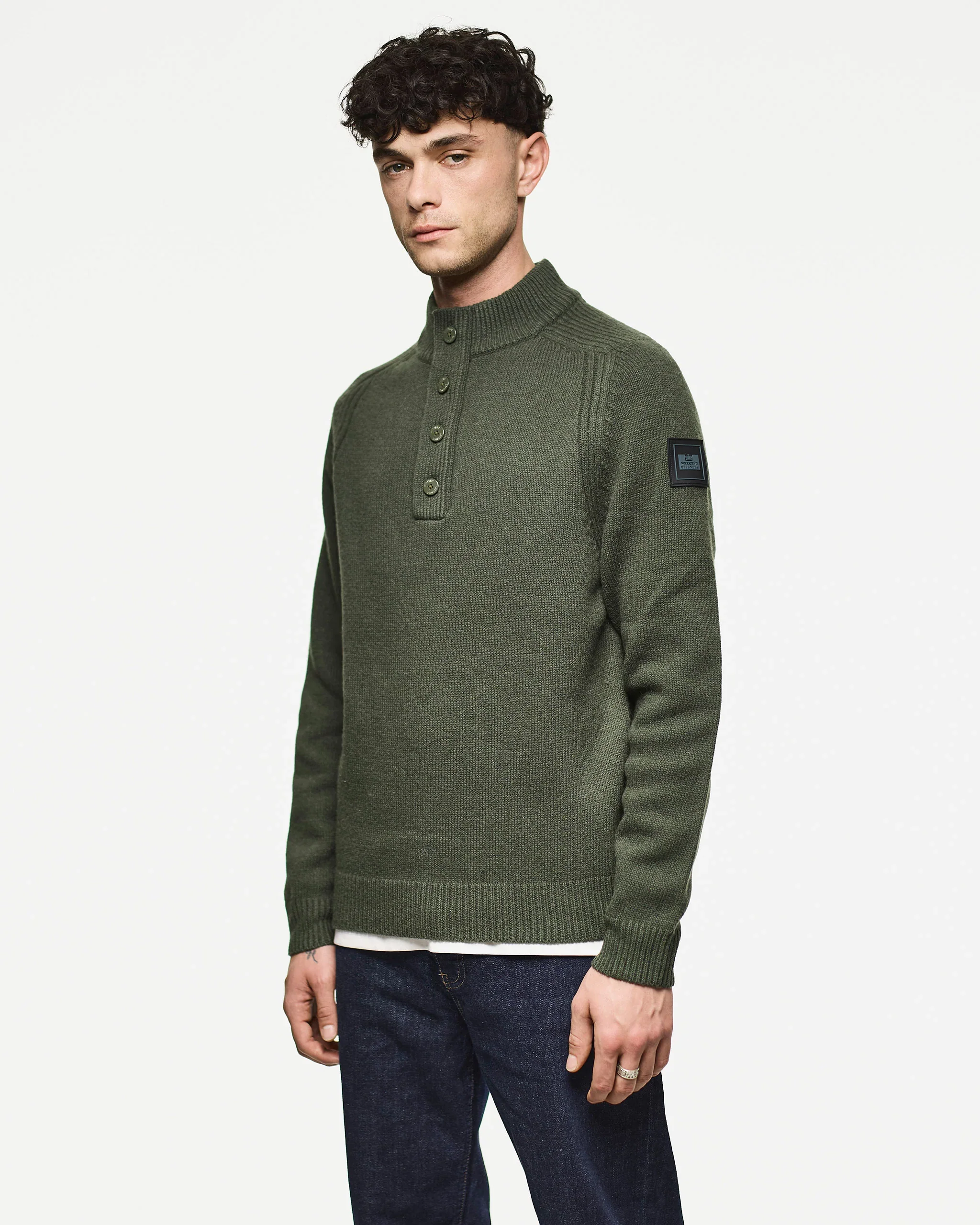 Weekend Offender Castillos Wool Jumper Black Forest Green - Image 5