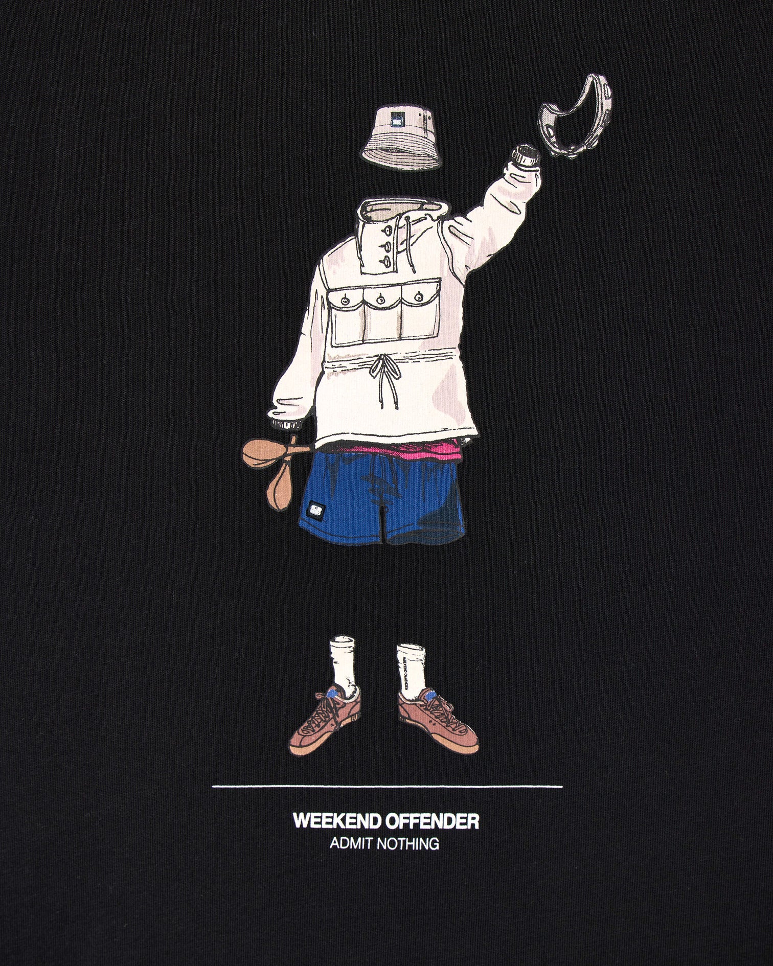 Weekend Offender Hassen Graphic T-Shirt Black - Image 2