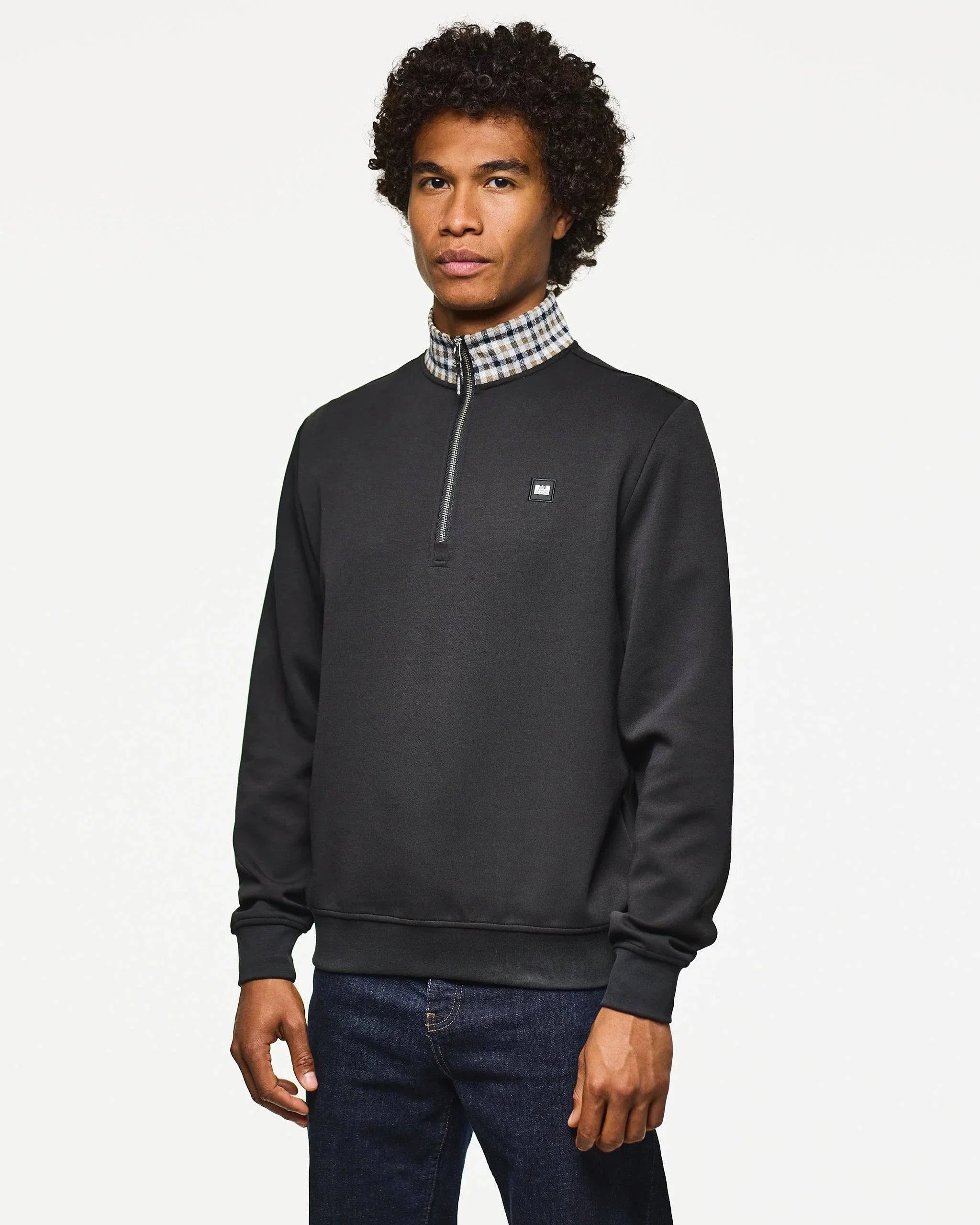 Weekend Offender Henson Quarter Zip Sweatshirt Black - Image 3