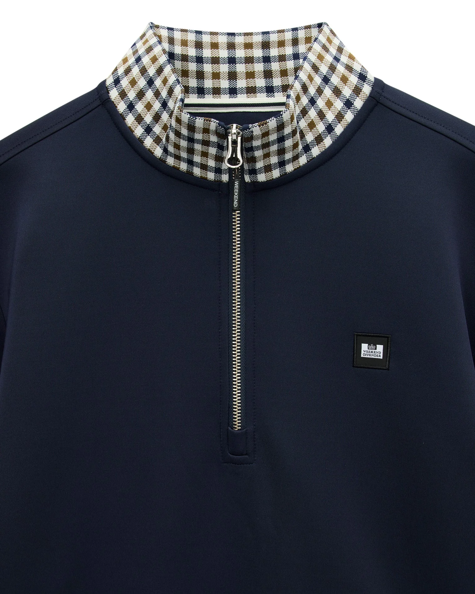 Weekend Offender Henson Quarter Zip Sweatshirt Navy - Image 2