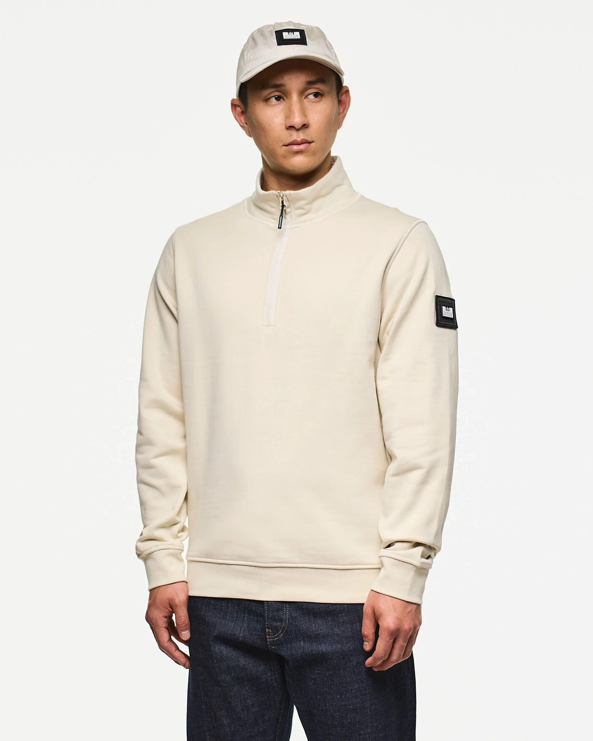 Weekend Offender Kraviz Quarter Zip Sweatshirt Calcium - Image 2