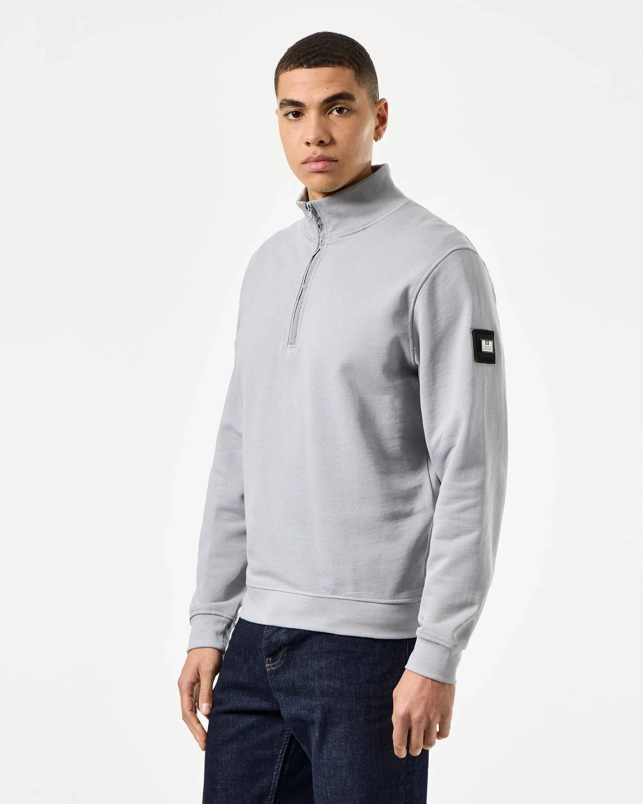 Weekend Offender Kraviz Quarter Zip Sweatshirt Smokey Grey - Image 2