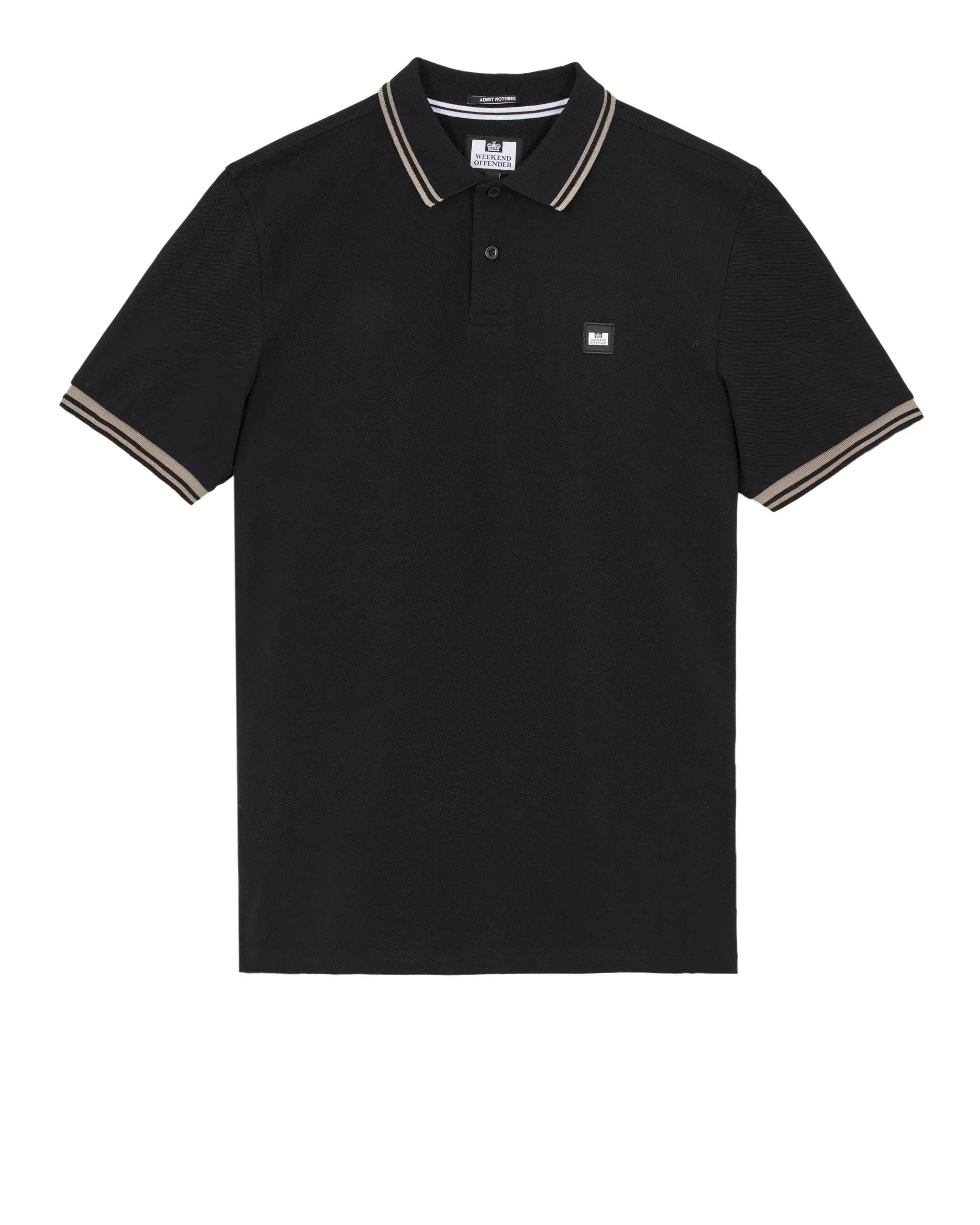 Weekend Offender Levanto Polo Shirt Black/Bark Brown