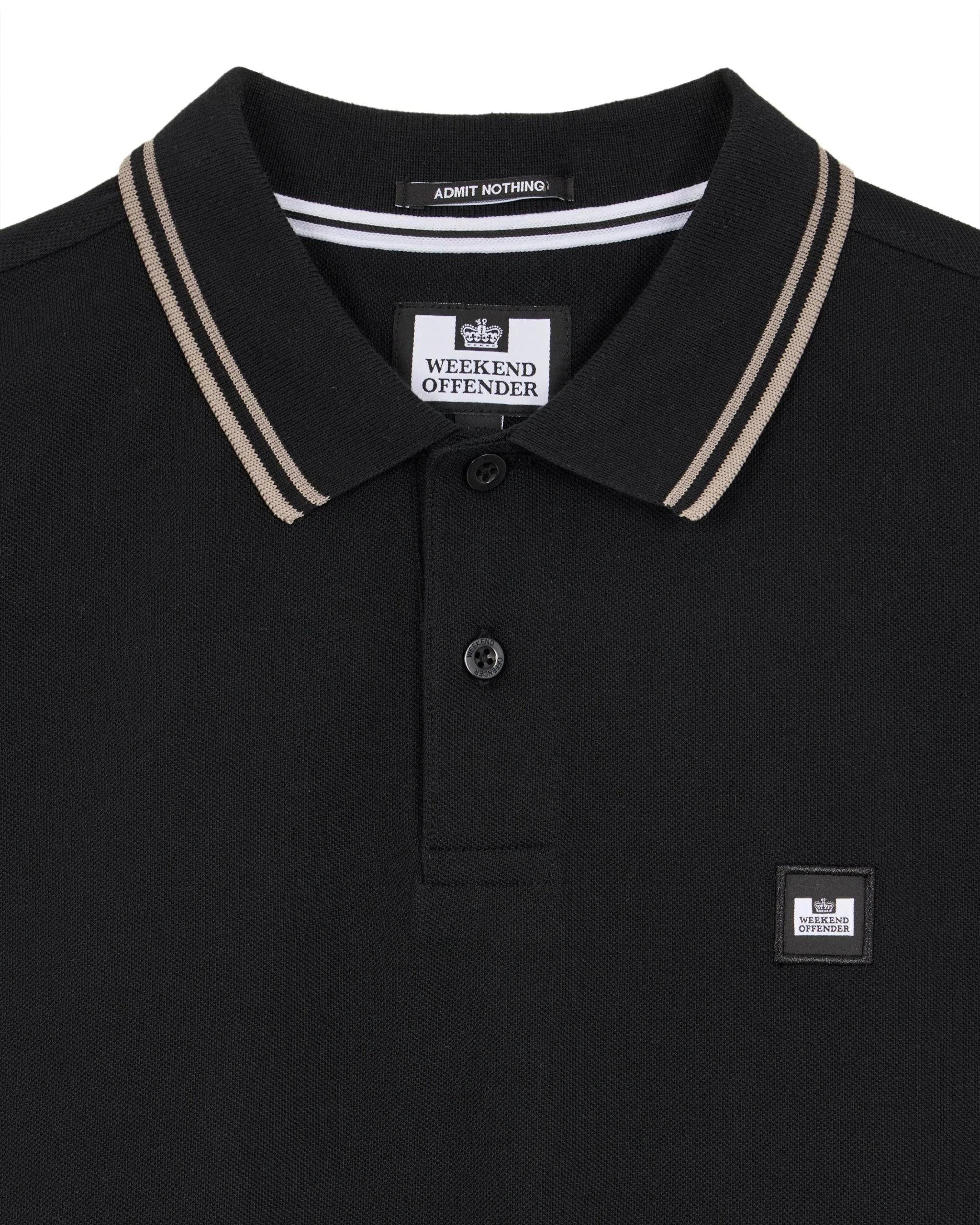Weekend Offender Levanto Polo Shirt Black/Bark Brown - Image 2