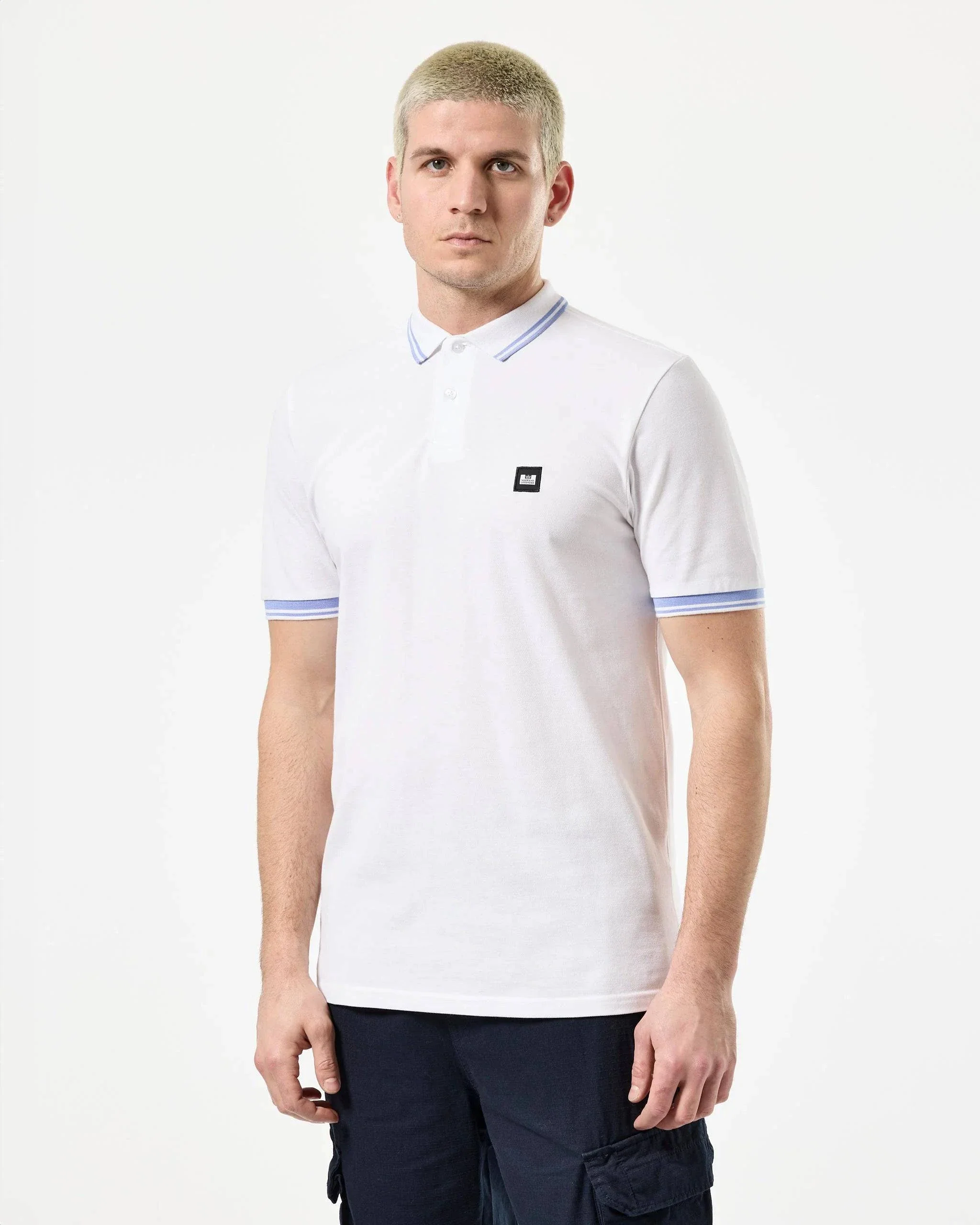 Weekend Offender Levanto Polo Shirt White/Cornflower Blue - Image 2