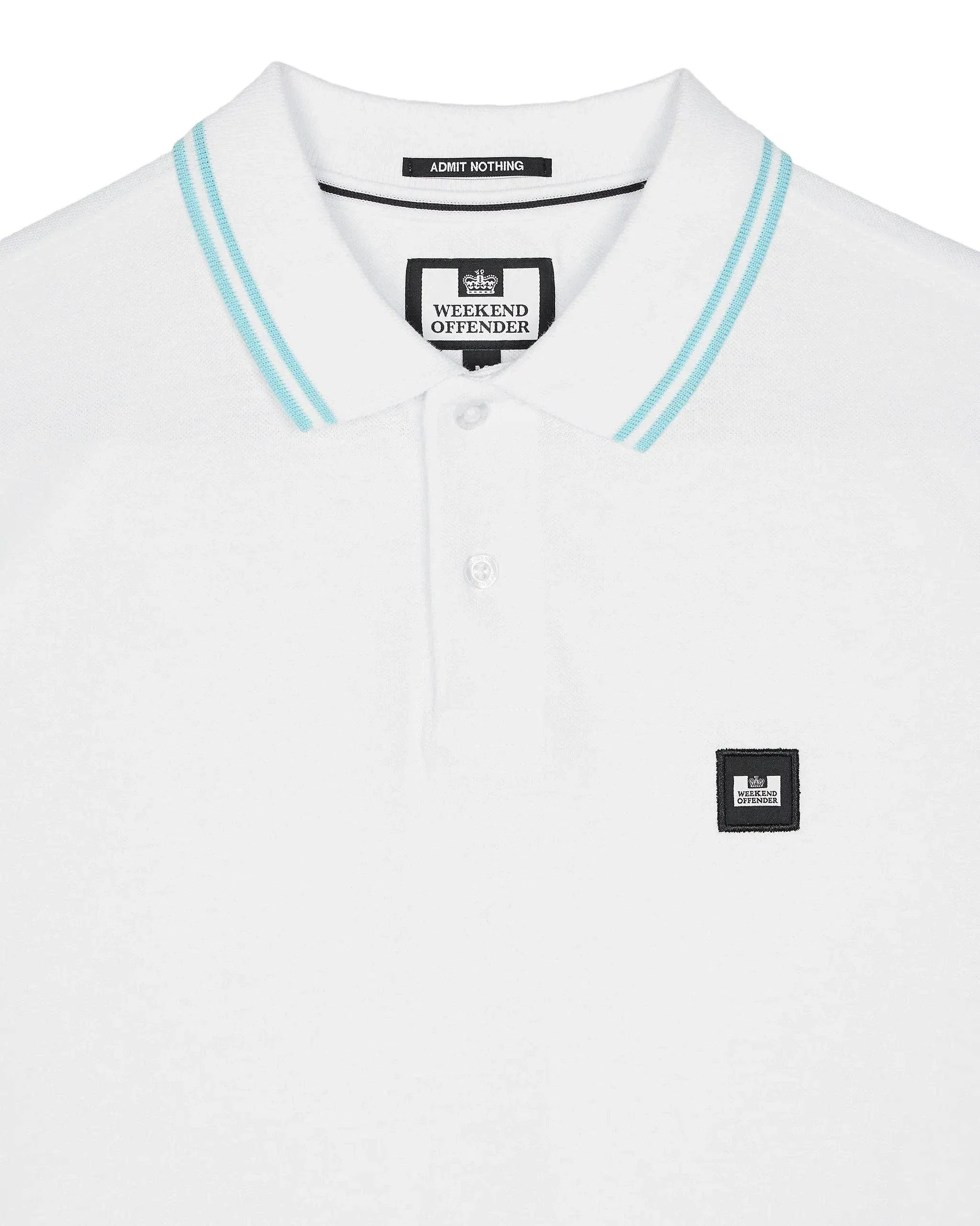 Weekend Offender Levanto Polo Shirt White/Saltwater Blue - Image 2