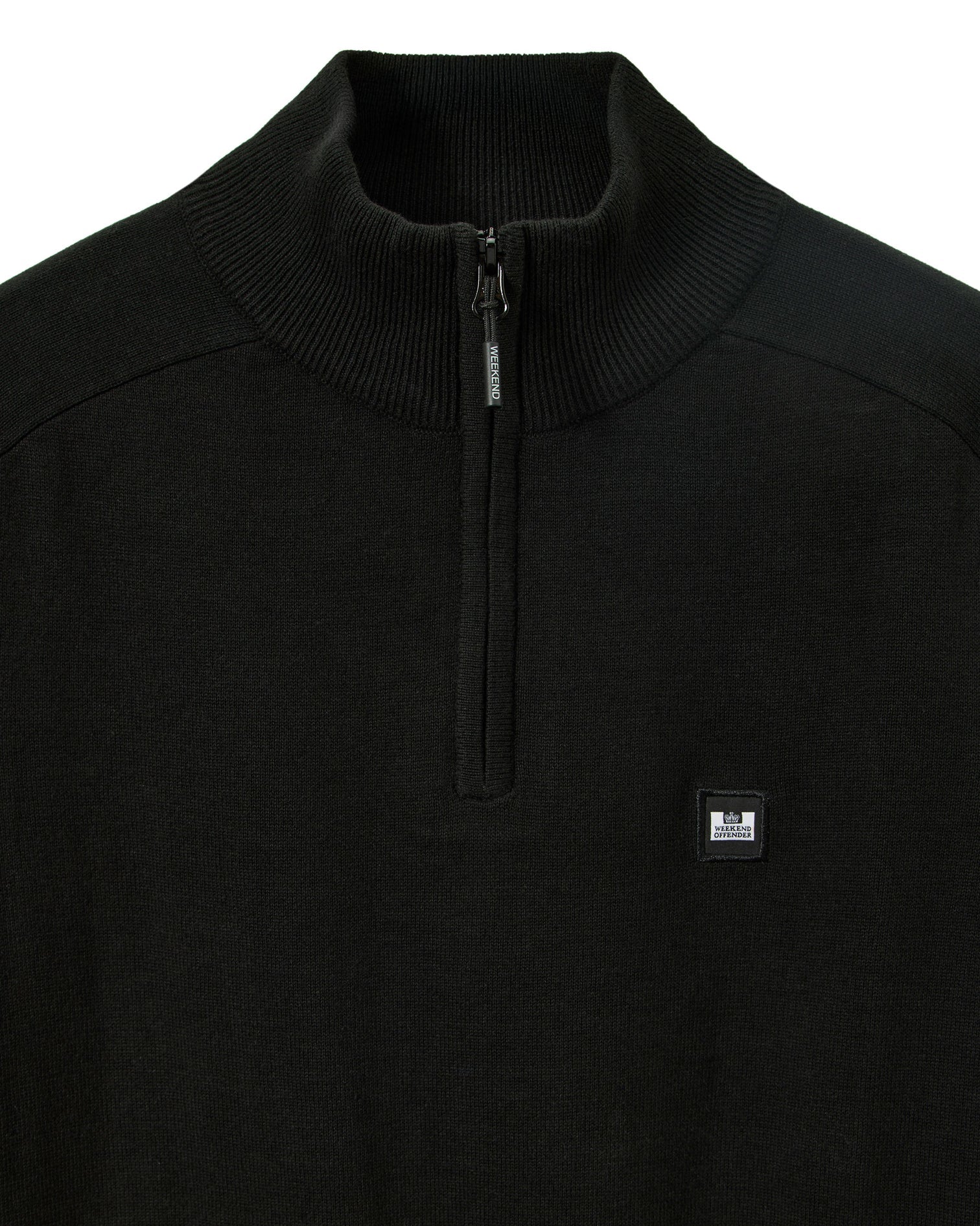 Weekend Offender Pierre Quarter Zip Jumper Black - Image 2
