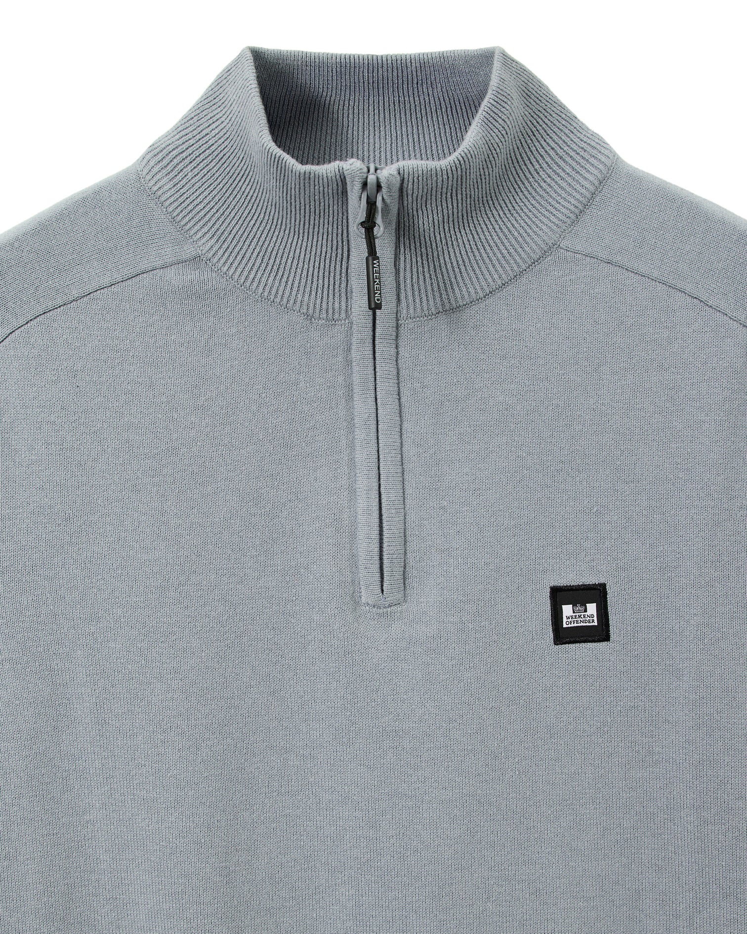 Weekend Offender Pierre Quarter Zip Jumper Porpoise Grey - Image 2