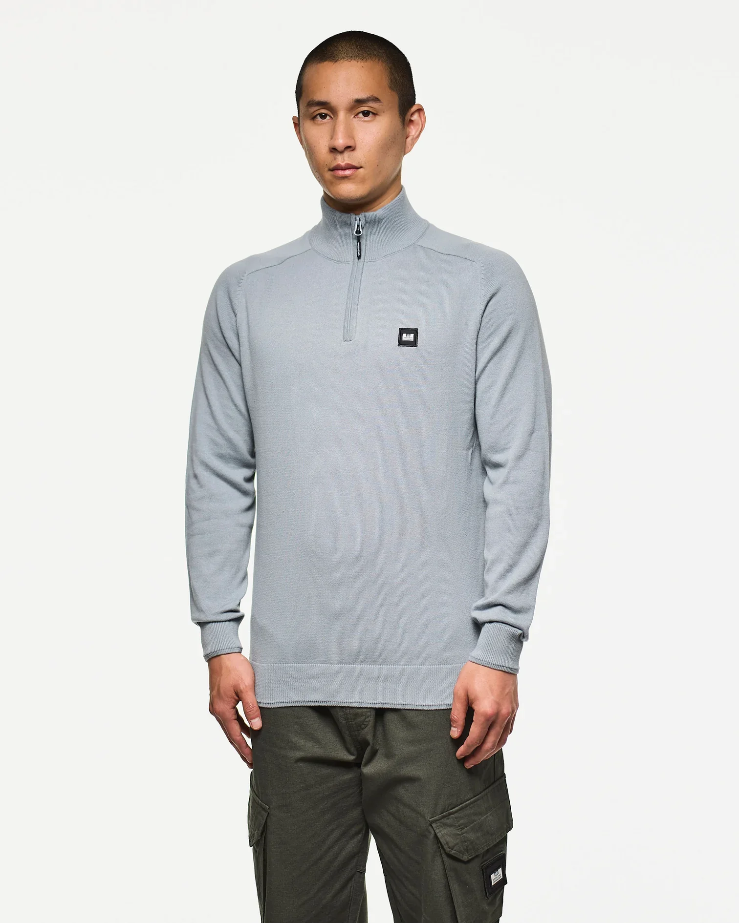 Weekend Offender Pierre Quarter Zip Jumper Porpoise Grey - Image 3