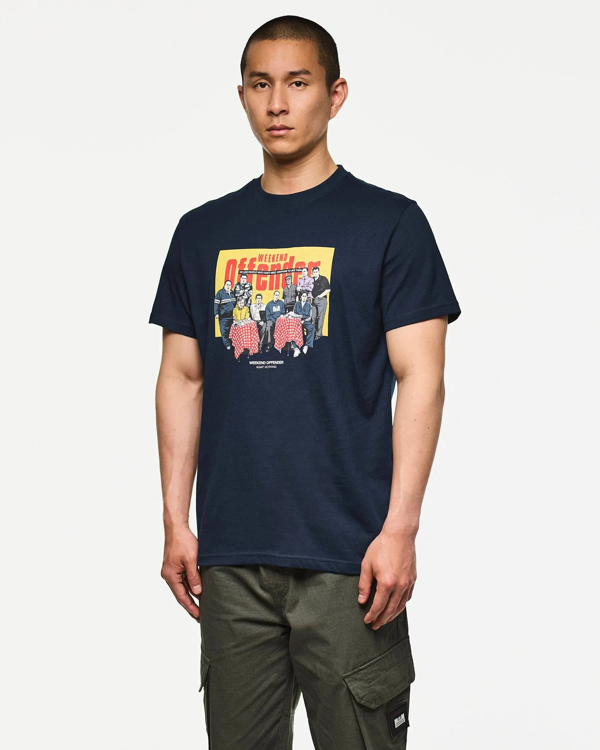 Weekend Offender Satriale Graphic T-Shirt Navy - Image 3