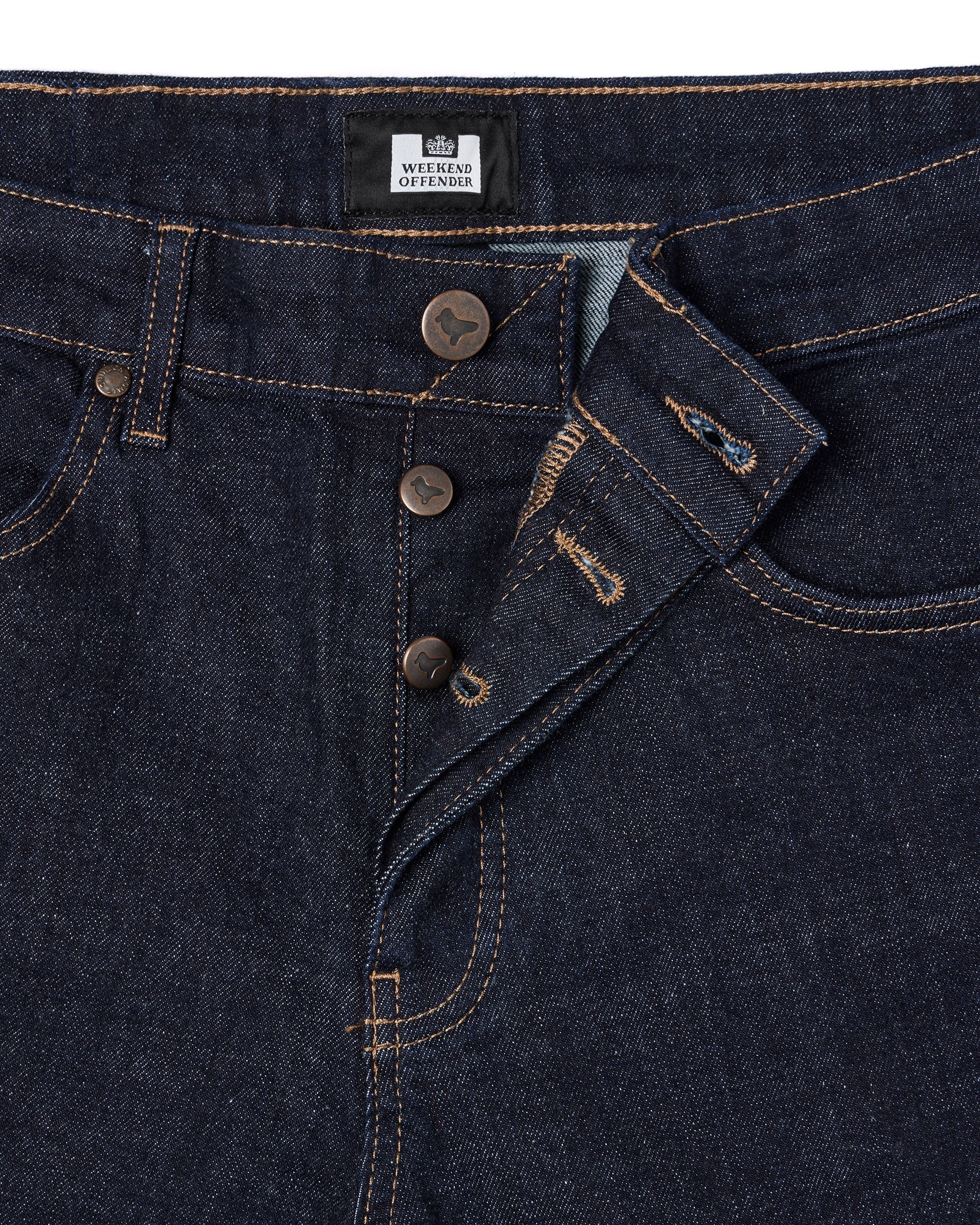 Weekend Offender Tapered Fit Denim Jeans Dark Rinse - Image 4