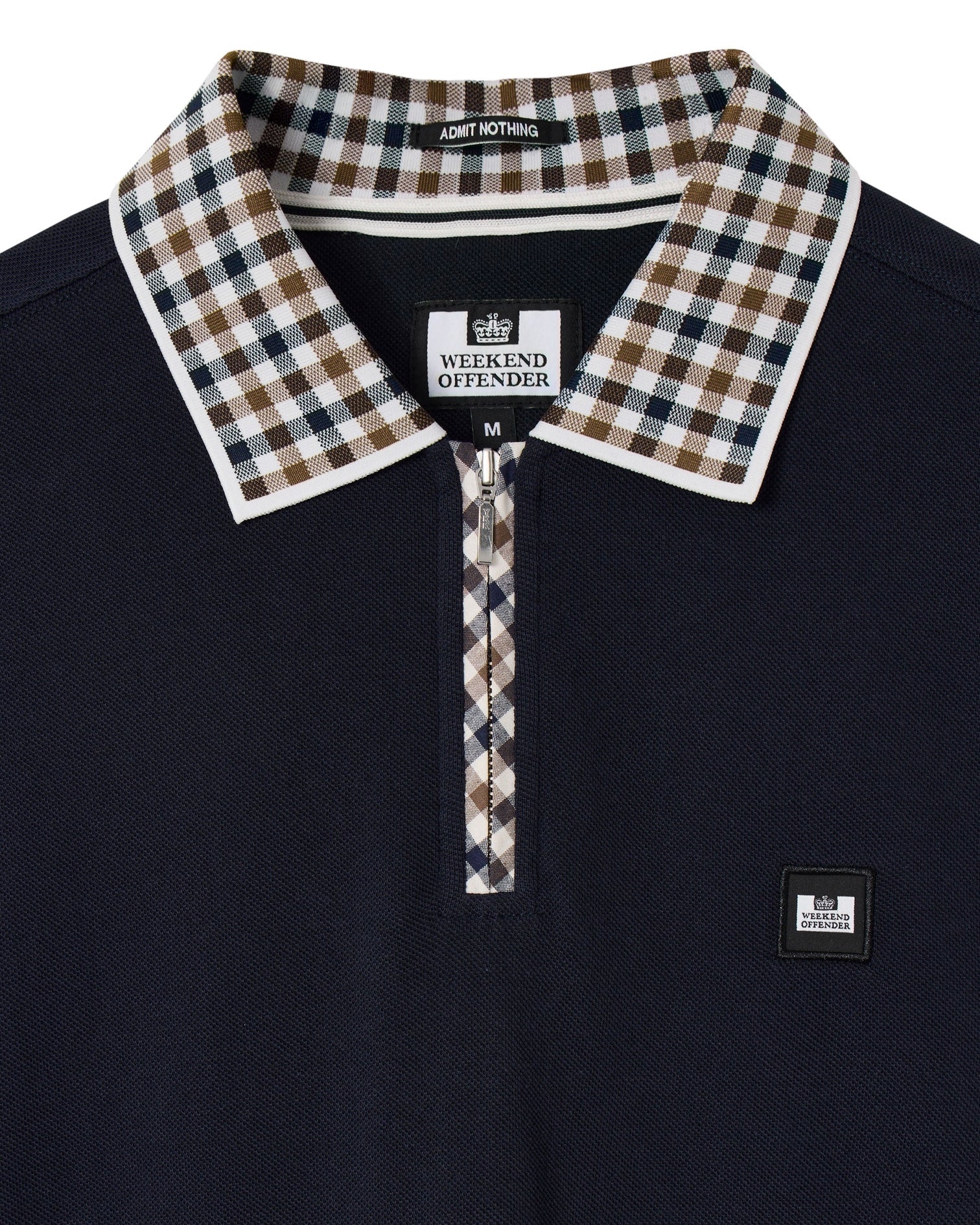 Weekend Offender Tipasa Jacquard Rib Polo Navy - Image 2