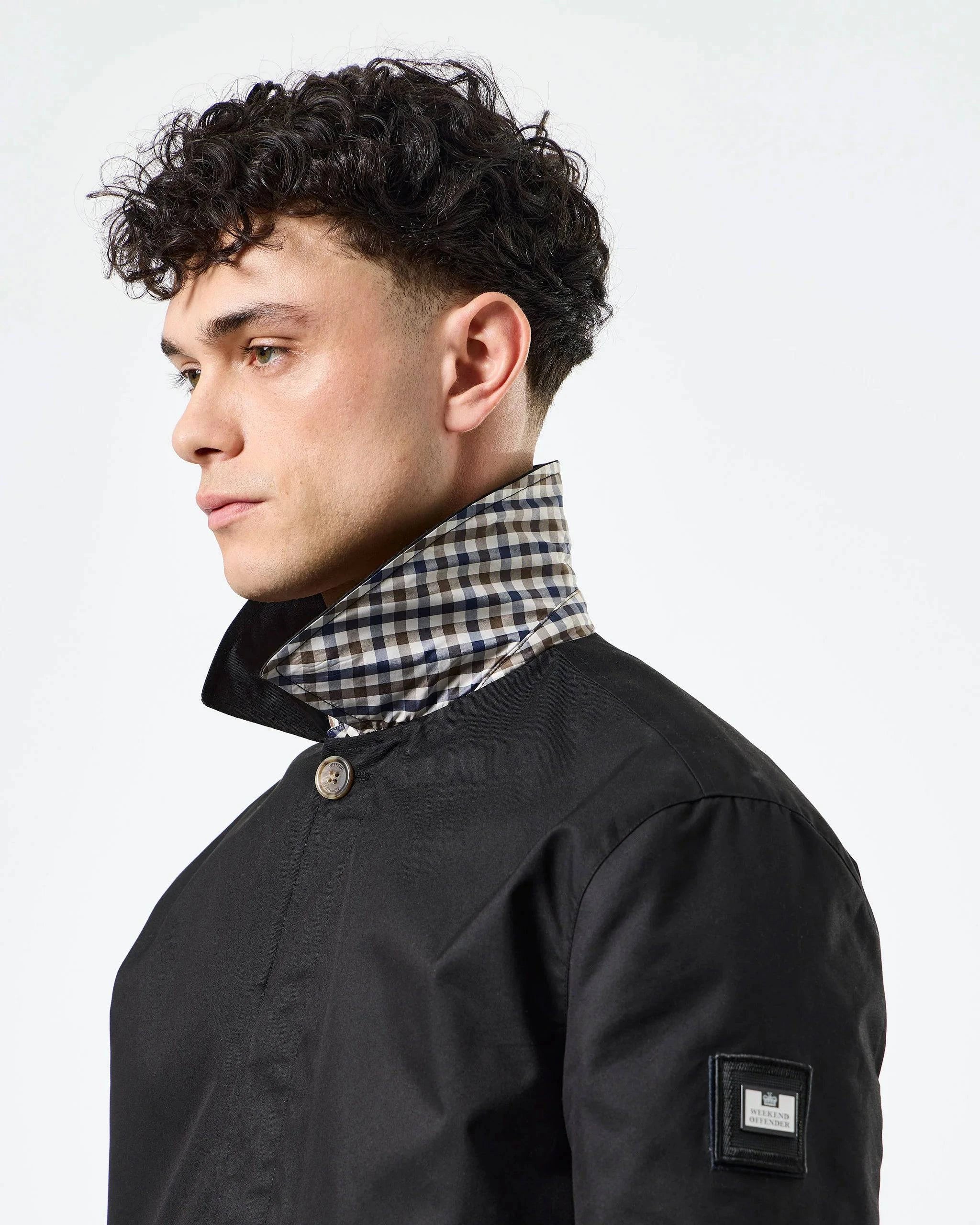 Weekend Offender Whitehouse Mac Jacket Black/House Check Back - Image 3