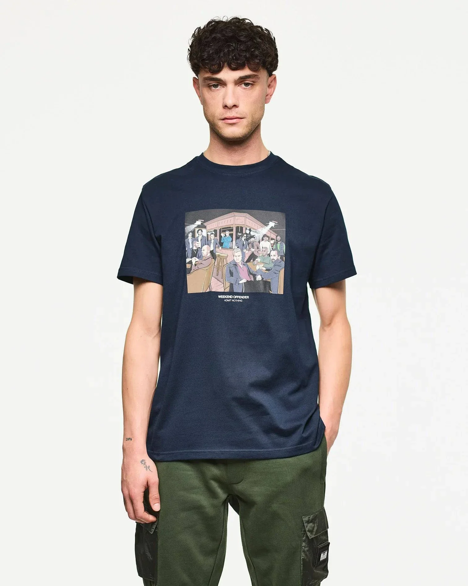 Weekend Offender Wyndham Graphic T-Shirt Navy - Image 2